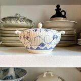 Sugar pot, Sarreguemines jar in white and blue earthenware, "Copenhagen" service - early 20th century