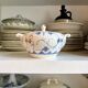 Sugar bowl, Sarreguemines earthenware jar in white and blue, "Copenhagen" pattern - early 20th century