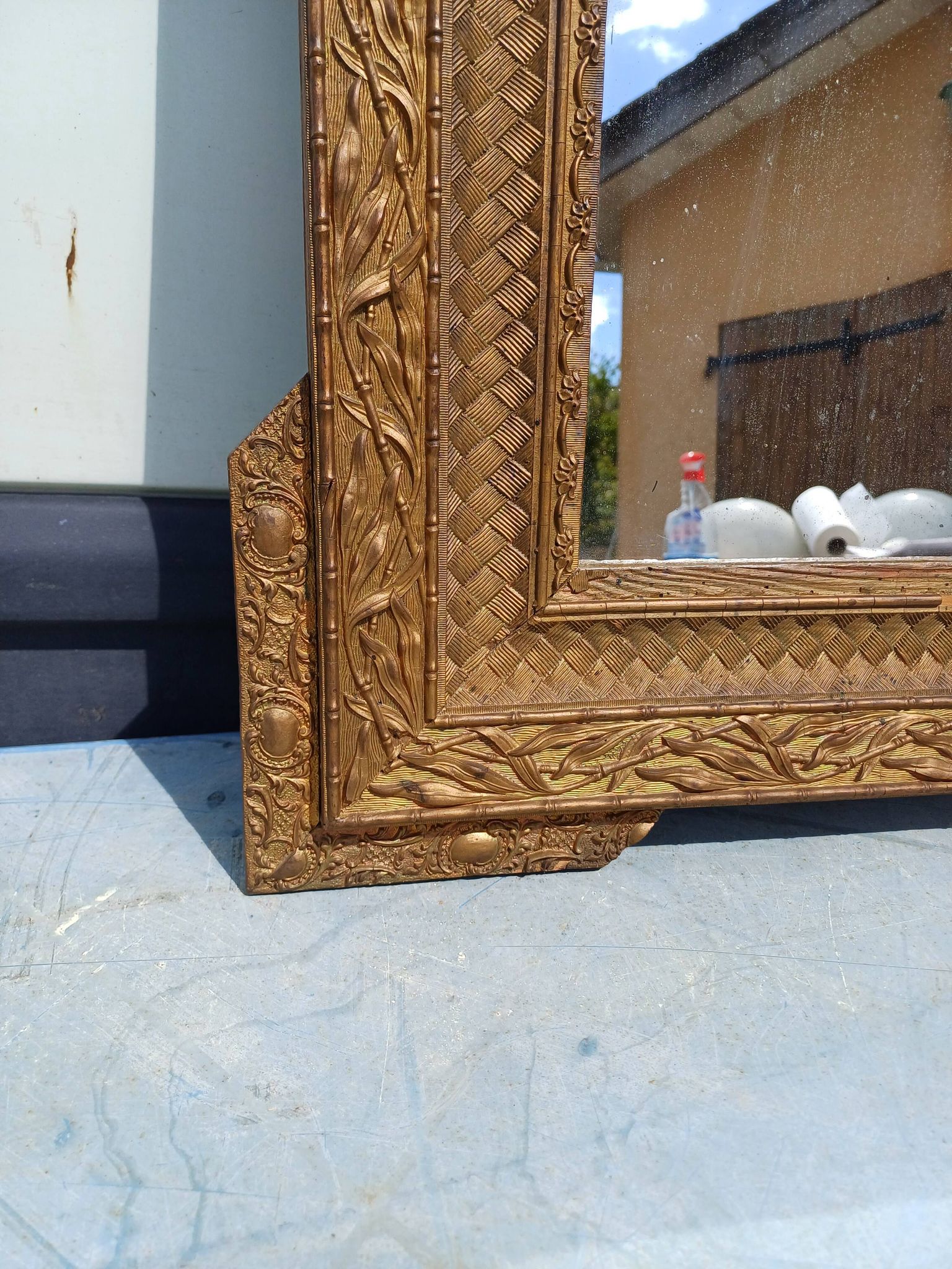 Miroir Bois et Stuk doré 19 ème