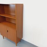 Vintage Scandinavian style storage bookcase in melamine and teak from the 60s
