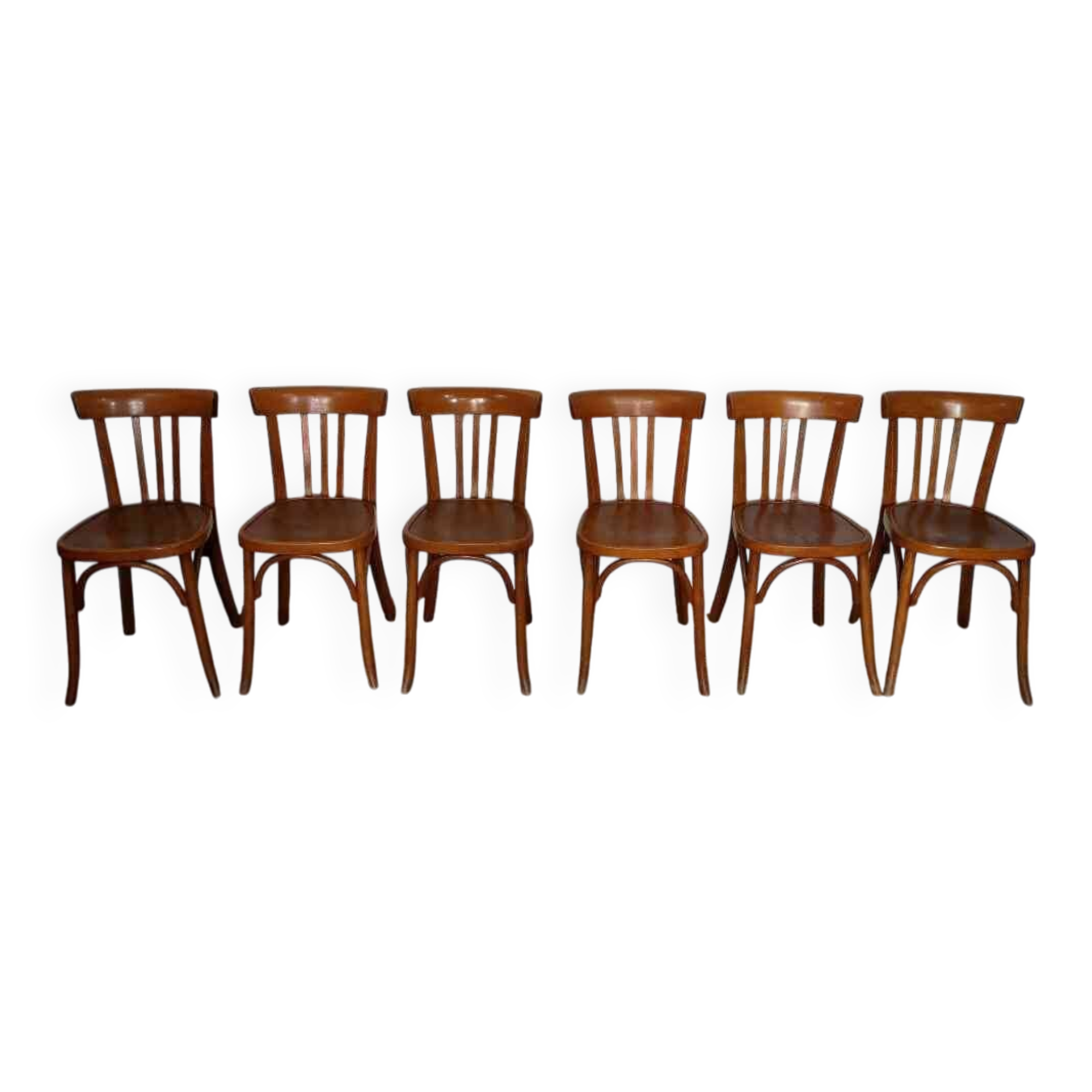 6 antique Fischel bistro chairs