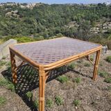 Rattan and bamboo dining table
