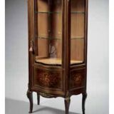 Louis XV display case with wood veneer