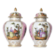 Pair of covered Dresden porcelain vases from Helena Wolfsohn's studio