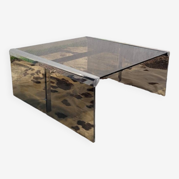 Smoked glass coffee table by Galloti and Radice Italy, 1970s
