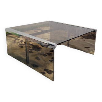 Smoked glass coffee table by Galloti and Radice Italy, 1970s