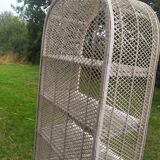 70s rattan shelf