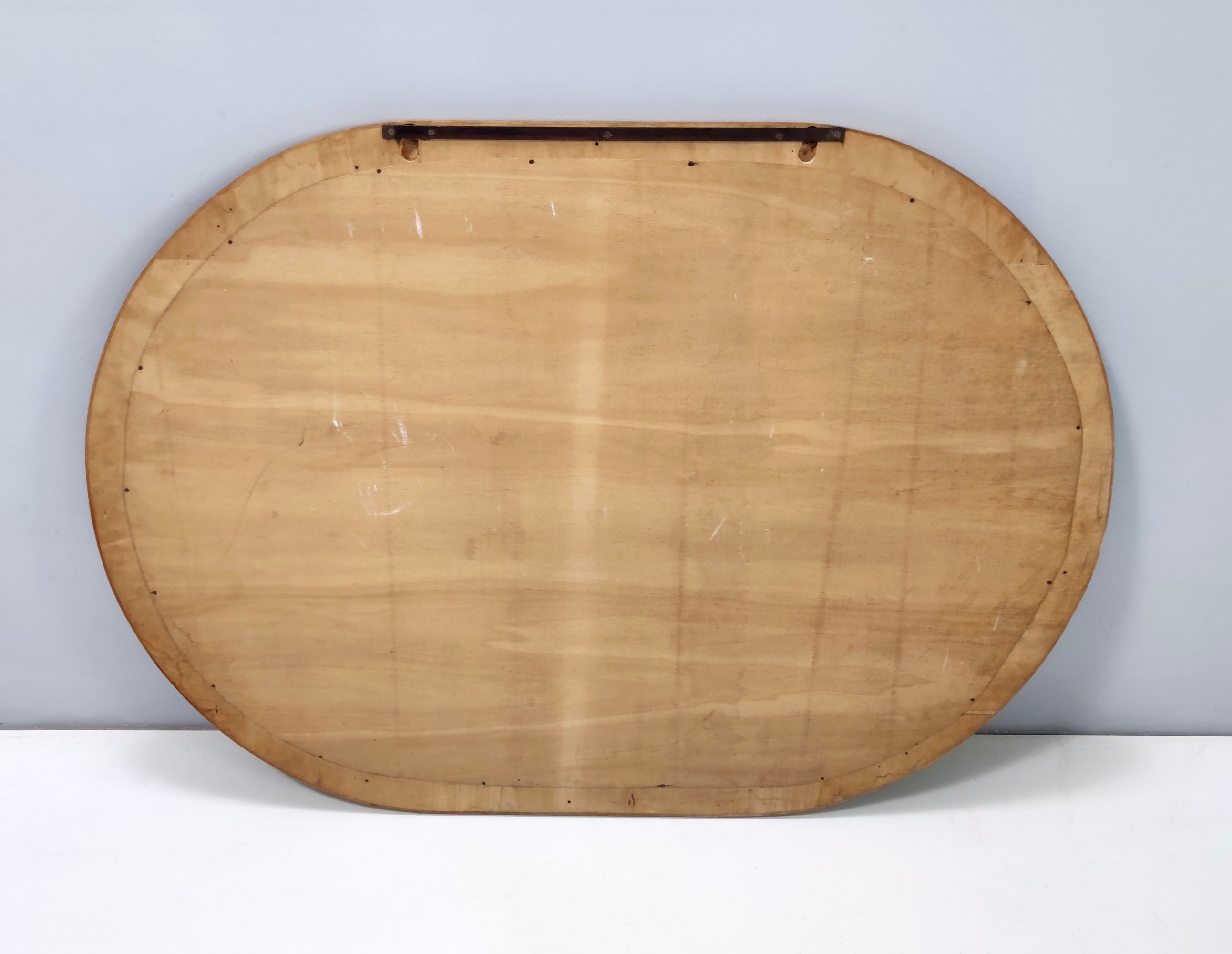 Oval Vintage Wall Mirror with Ash Root Frame, Italy