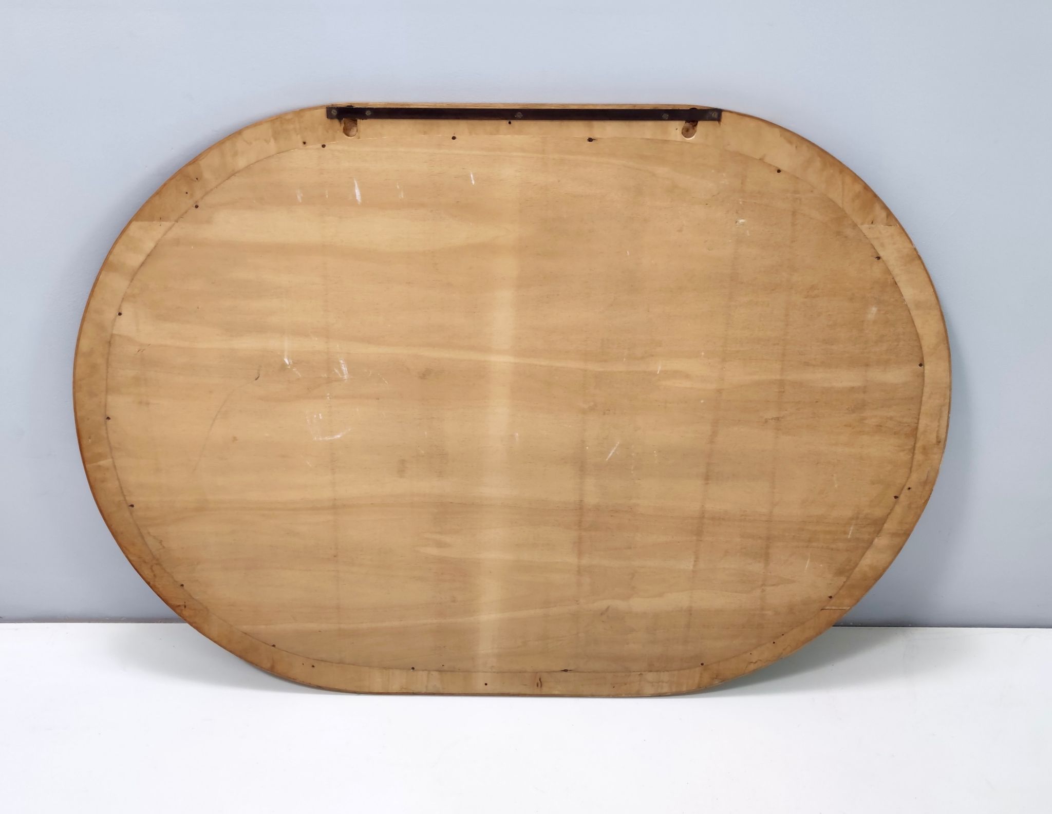 Oval Vintage Wall Mirror with Ash Root Frame, Italy