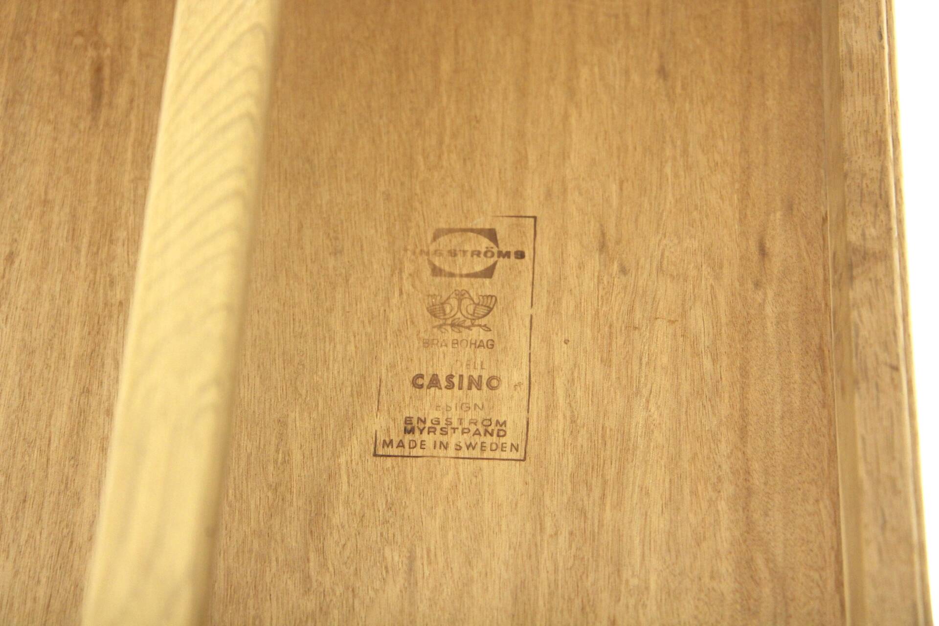 "Casino" oak bedside table, Engström & Myrstran, Sweden, 1960s