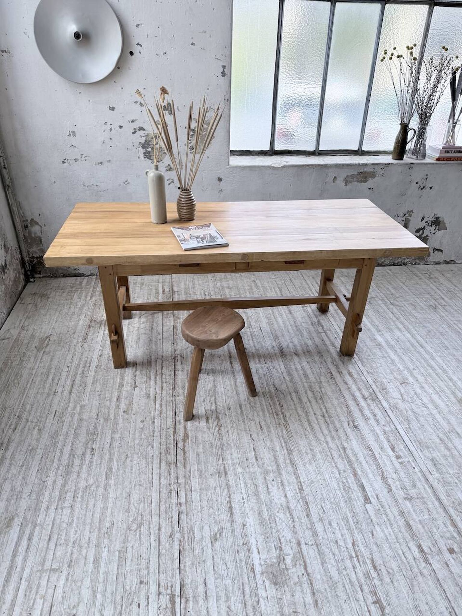 Table mobilier montagne 1950 hêtre massif