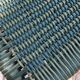 Banc en bois, tissage nylon vert et kaki