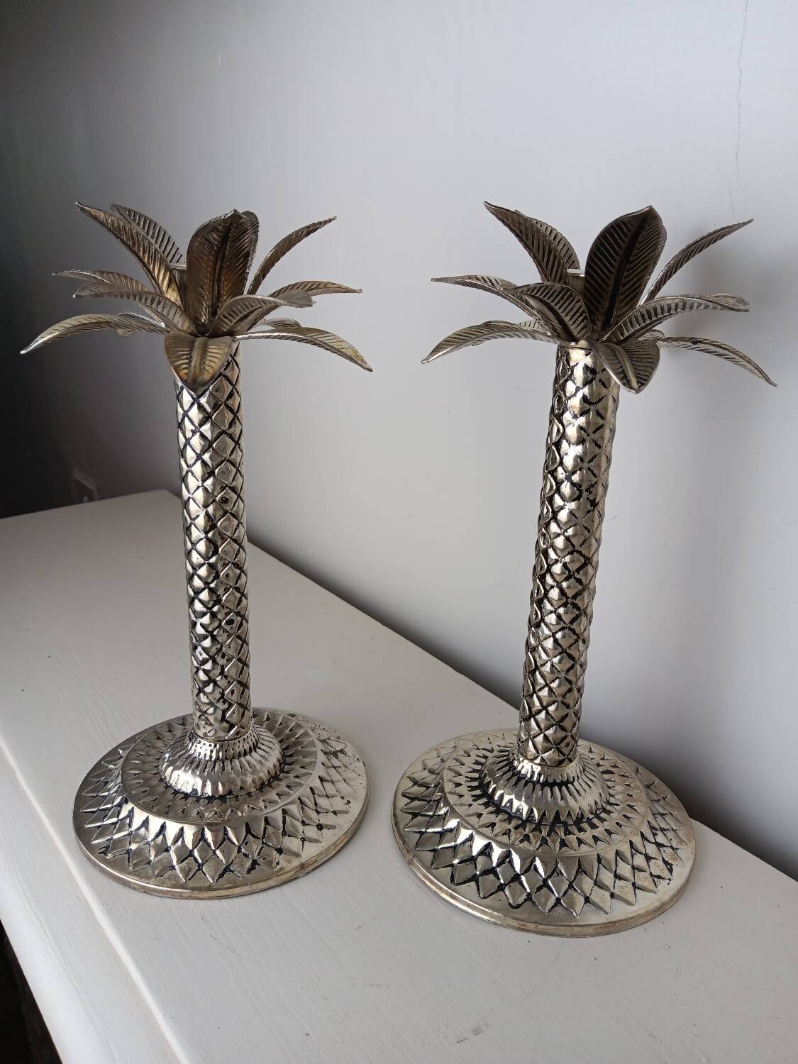 Palm tree candle holders