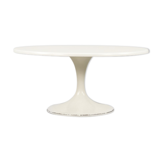 Table scandinave blanche ronde centrum 50 par Ikea, 1972