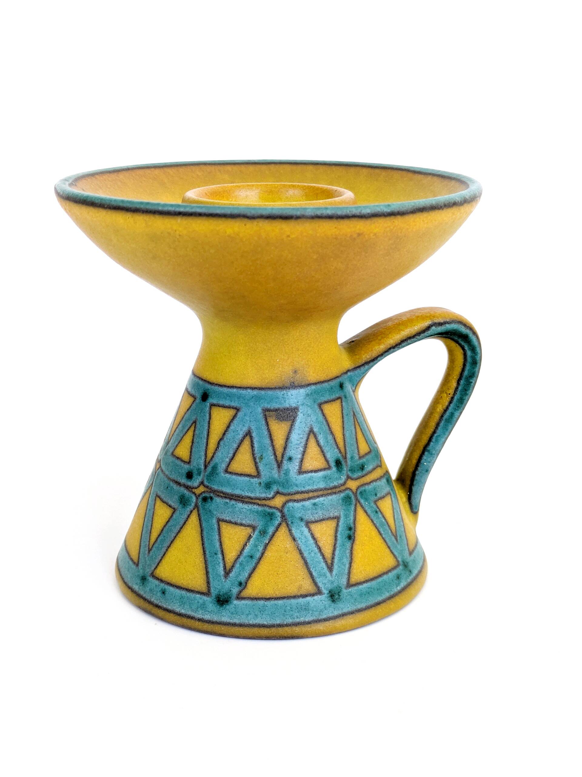 Ceramano Ceramic Candle Holder | West German Pottery 1960s