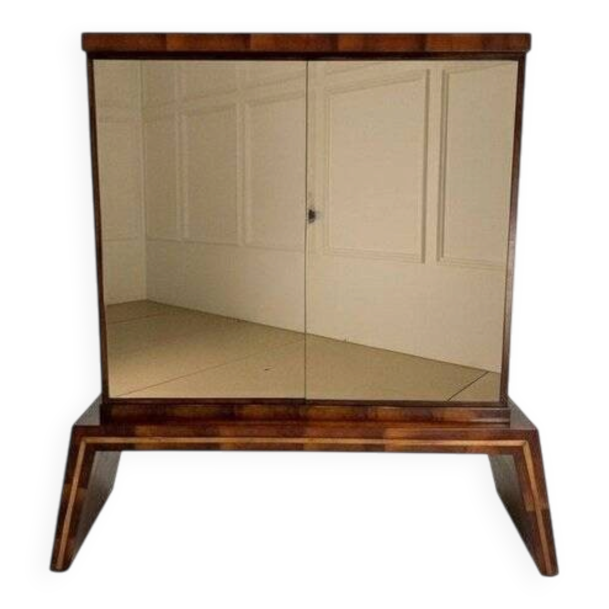 Mid-Century Modern Italian Mirrored Dry Bar Cabinet, 1950s