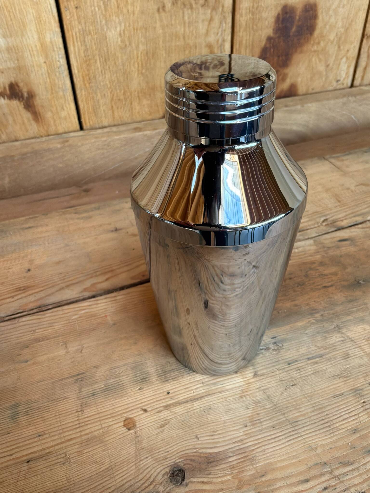 Vintage Alfi shaker set and insulated chrome ice bucket.