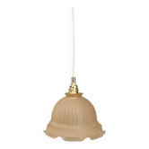 Vintage pink frosted glass lampshade pendant light