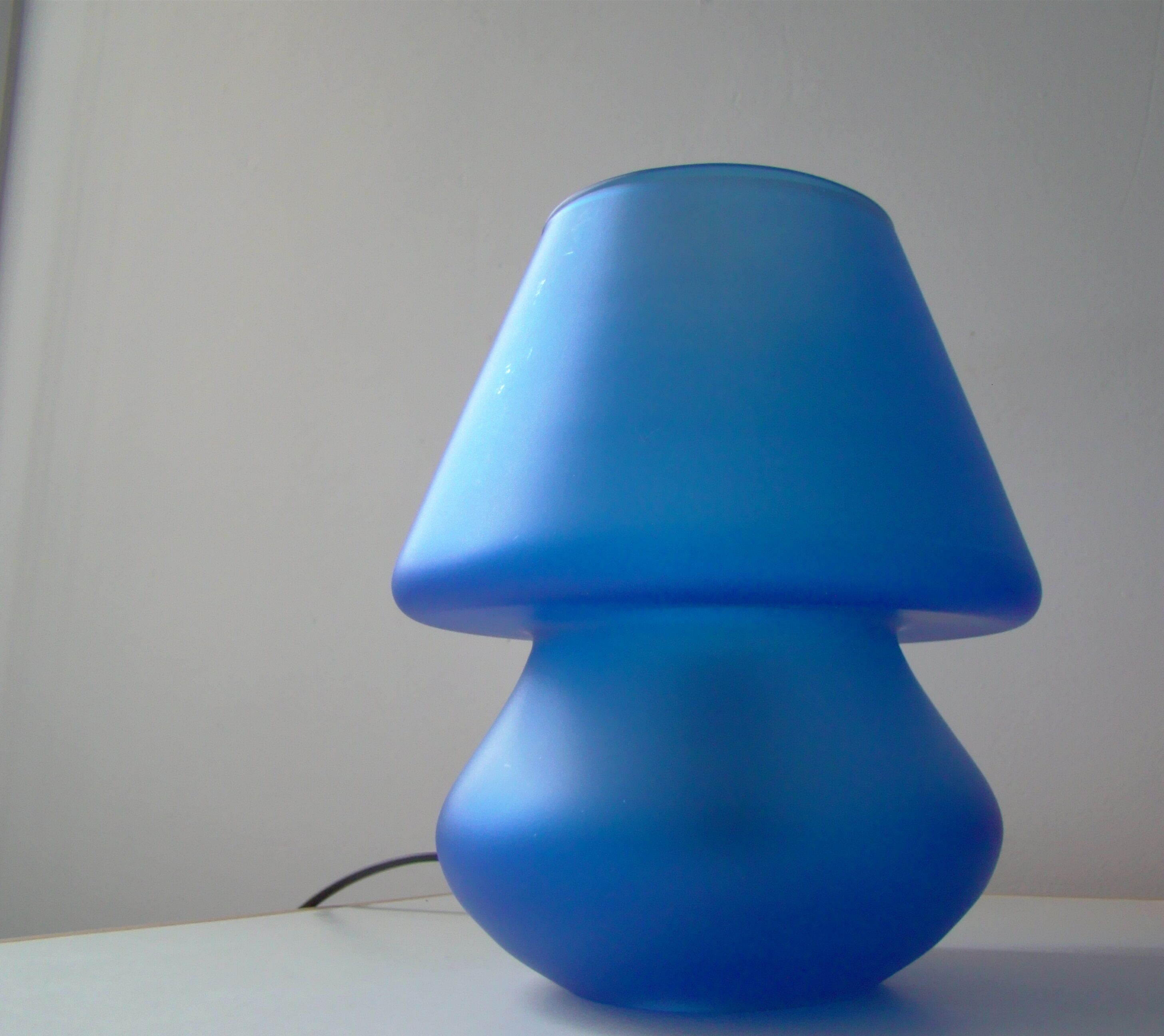 Vintage Habitat lamp in the shape of a blue mushroom
