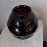 Amethyst blown glass vase art deco