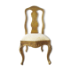 Golden baroque chair, gold-plated wooden chair louis xiv.