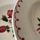 Set of 6 antique deep plates in earthenware • Red rose decoration