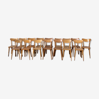 Series of 16 old bistro chairs