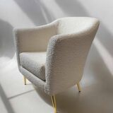 Barrel chair in bouclette