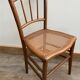 Set of 2 antique wooden bistro chairs canned seats