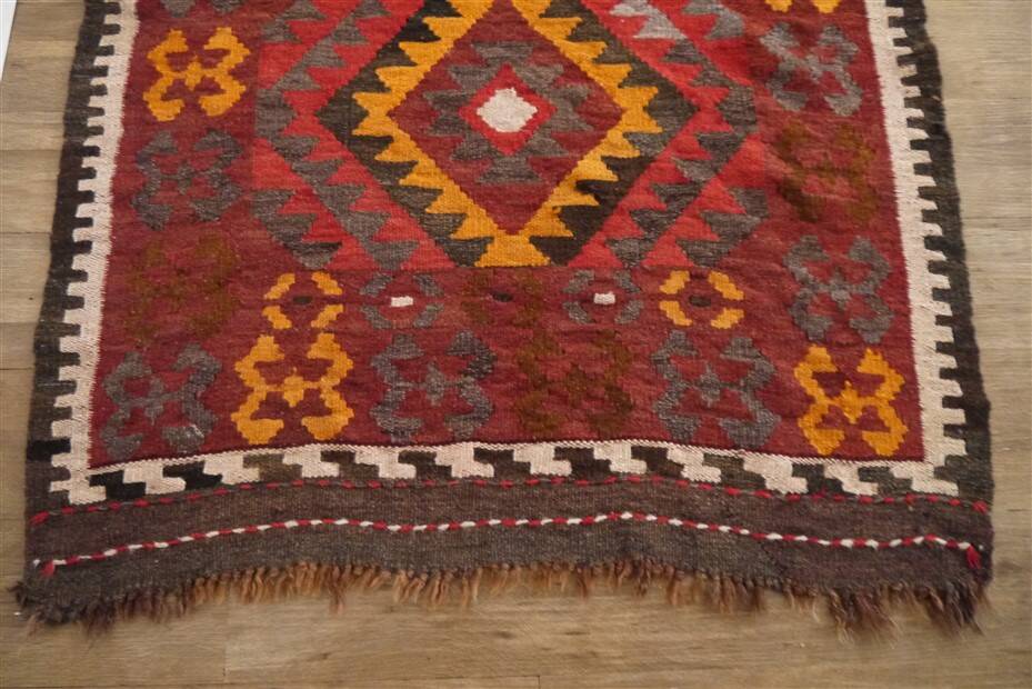 Vintage Maimana rug, handmade, Afghanistan mid century