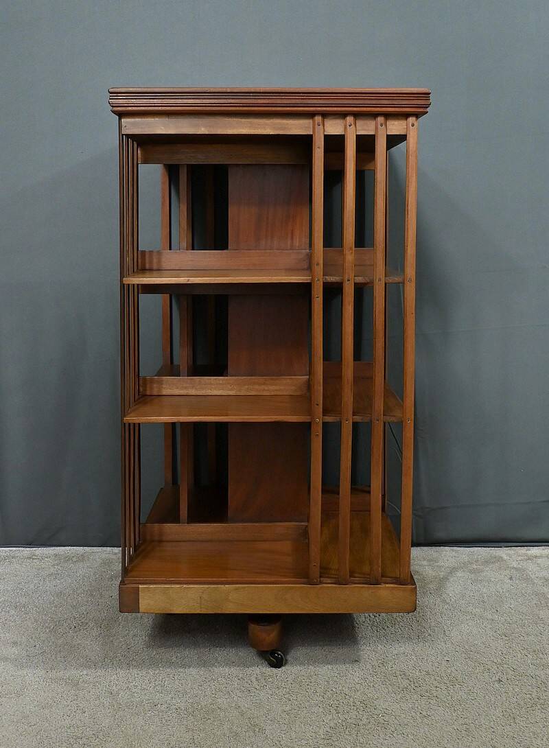 Large Revolving Mahogany Bookcase, England – Late 19th Century