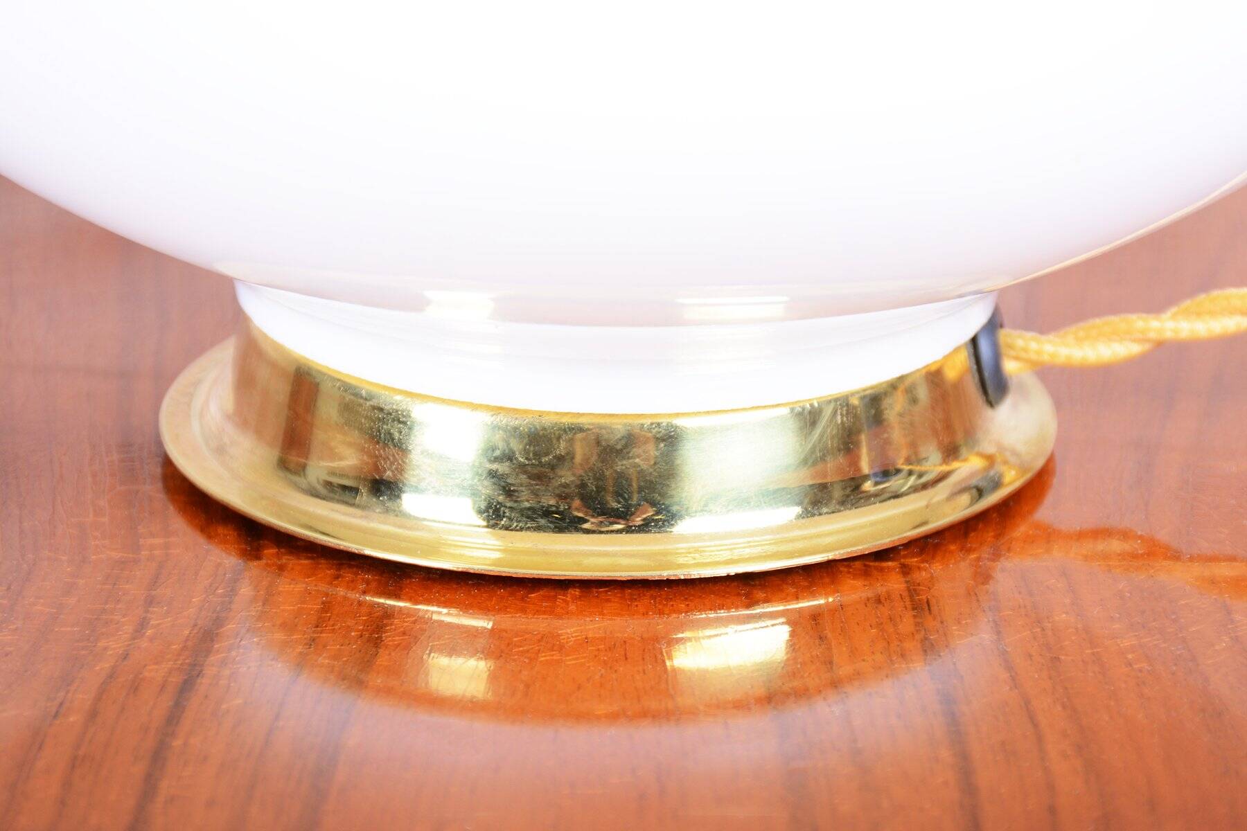Mid-Century Table Lamp in Brass and Glass, Czech, 1960s