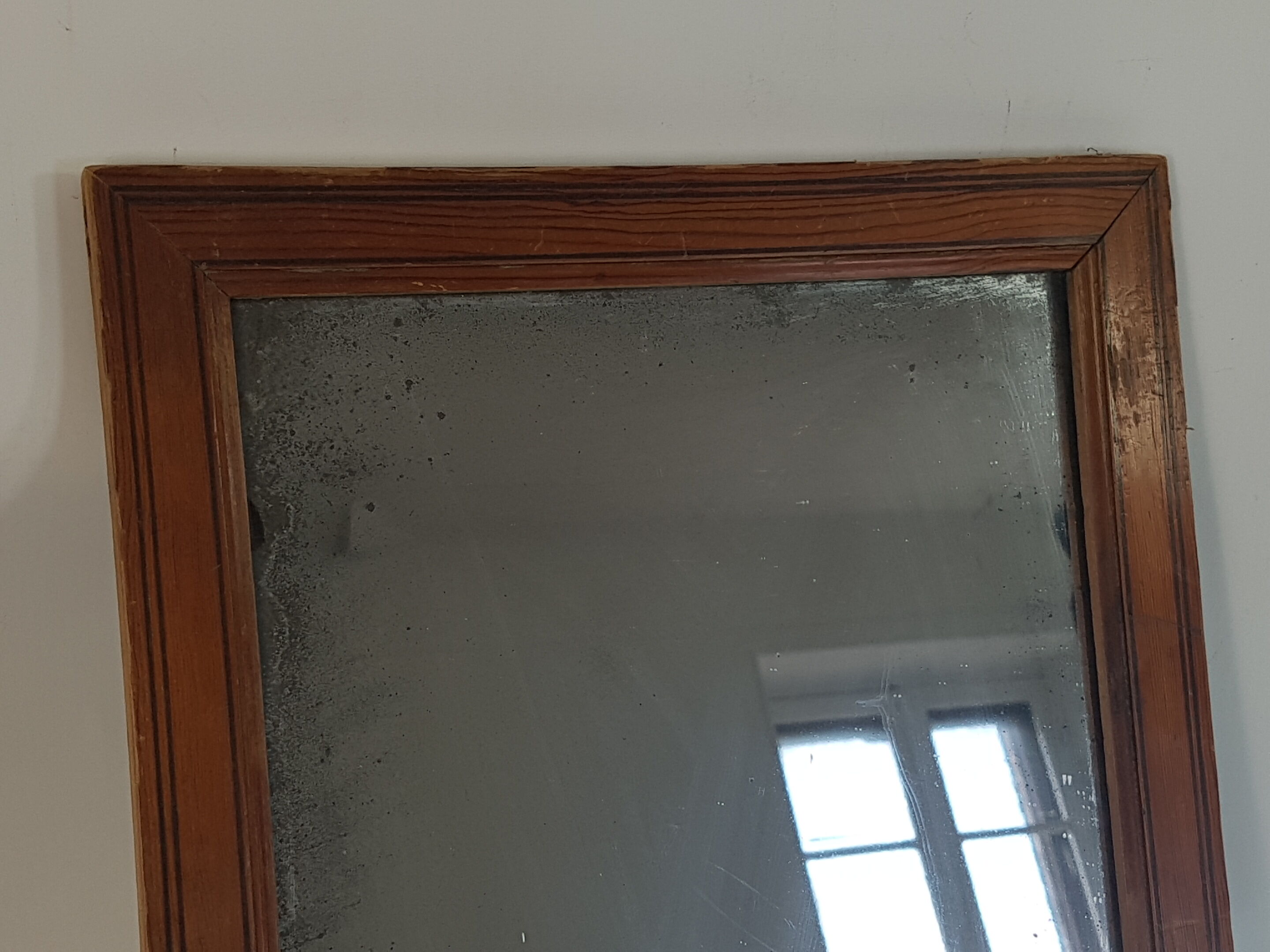 Old mirror in a netwood frame, 19th, 42 x 33 cm