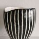 Series of 3 black and white ceramic pots 1950
