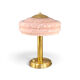 Art Deco mushroom table lamp, powdered pink Clichy glass