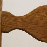 Six vintage 1960s Danish ladderback oak chairs, Henning Kjærnulf brutalist style