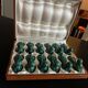 12 green ceramic cutlery holders