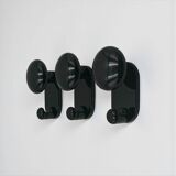 Set de 3 patères murales noires design C Bartoli Italie années 70