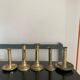 Set 5 vintage brass candlesticks