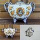 Gien earthenware cache pot from the late 19th century with Renaissance decoration.