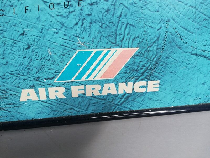 IGN Air France vintage planisphere world map 1980