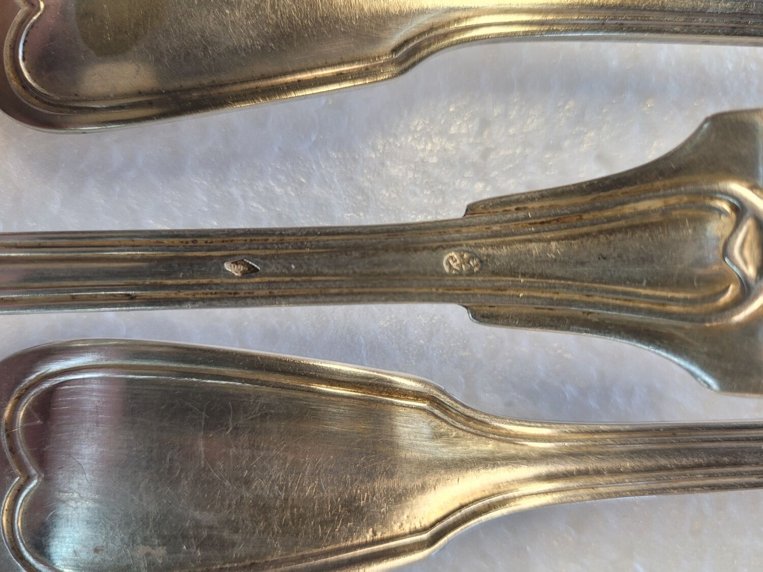 Silver metal housewife 6 spoons, 6 forks