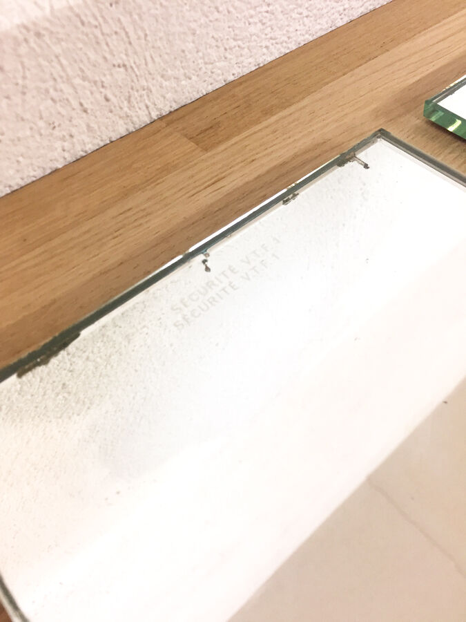 Triptych vintage SNCF wagon mirrors 1980