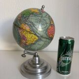 Vintage 1950 terrestrial globe by Girard Barrère Forest Thomas - 26 cm