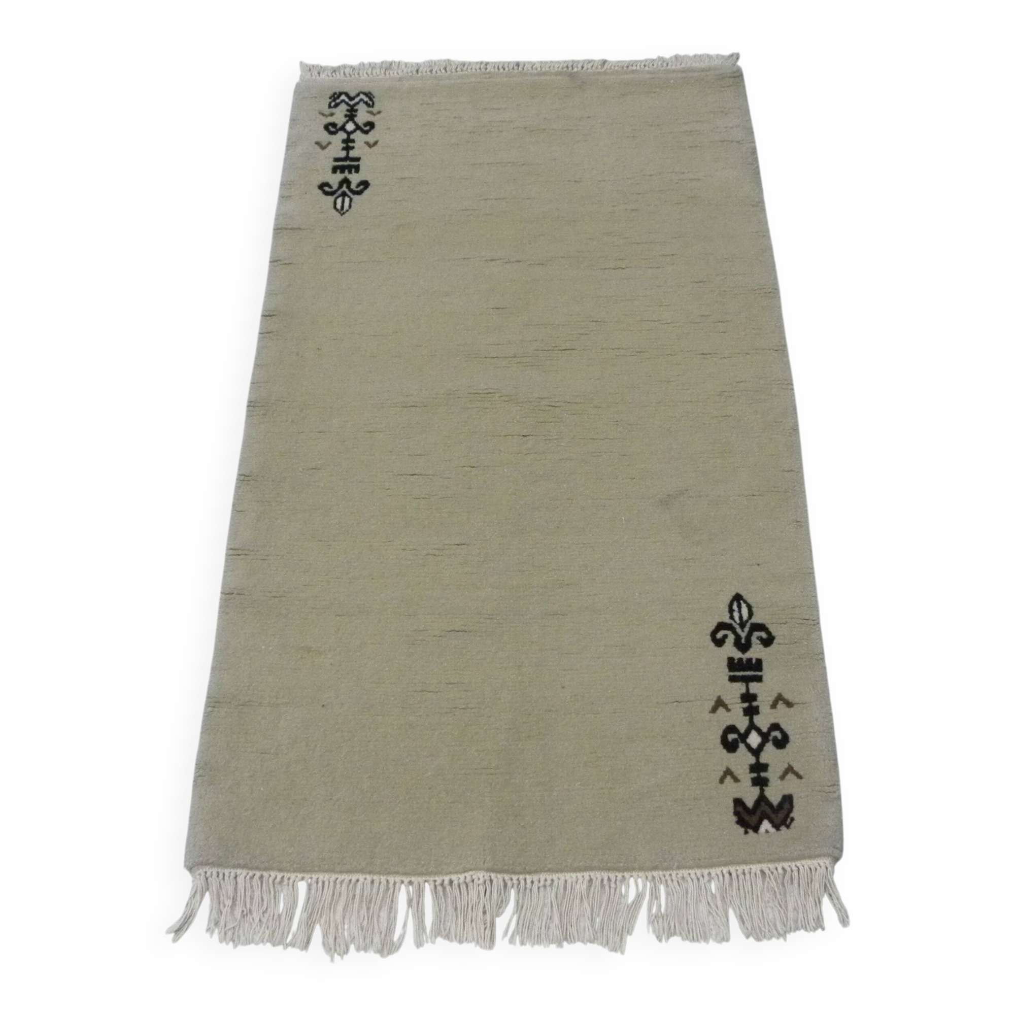 Vintage Berber Rug Hand-Knotted – Minimalist Ethnic Style – Beige