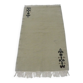 Vintage Berber Rug Hand-Knotted – Minimalist Ethnic Style – Beige