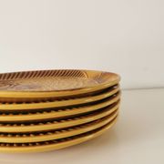 Set of 6 Vintage Fish Plates Set: 1970s KIL Yugoslavia Retro Serving Dishes