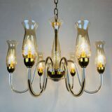 Vintage Murano glass chandelier in amber by De Majo, Italy, 1970s.