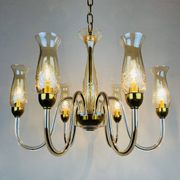 Vintage Murano glass chandelier in amber by De Majo, Italy, 1970s.