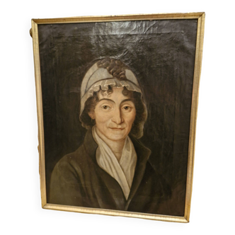Portrait de femme Époque XVIII Ème s huile sur toile